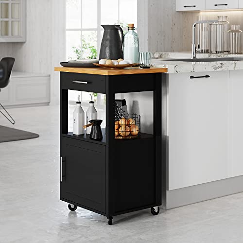 Shintenchi Kitchen Island Cart with Storage,Rolling Side Table on Wheels with Large Worktop, Cabinet,Towel Rack and Drawers for Kitchen,Dinning Room, White - Image 49