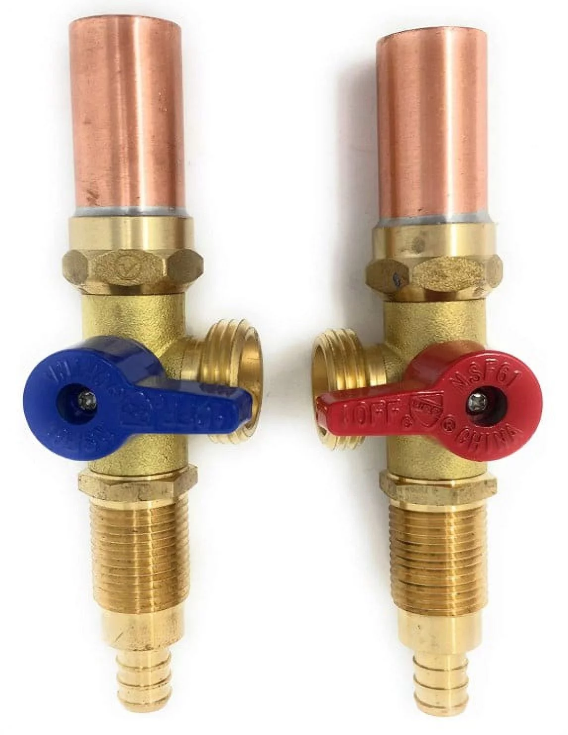 OUTLET BOX and VALVES WITH WATER HAMMER ARRESTOR 1/2 F1807 PEX x 3/4 MHT Hose Male Connector Washing Machines Assembly Kit Long Shank Lead Free Easy Shutoff Hookup with Copper Risers - Image 4