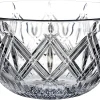 Marquis by Waterford Lacey Home Accent Diagonal Pattern Decorative Bowl 9 inches, Crystalline, Clear