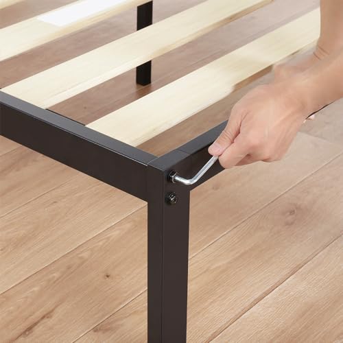PrimaSleep 18 Inch Tall Heavy Duty Steel Slat Bed Frame/Anti-Slip Support/Easy Assembly Mattress Foundation/No Noise/No Box Spring Needed/Full/Black - Image 17