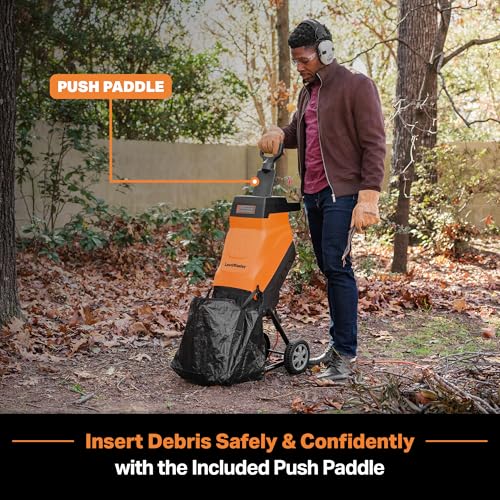 LawnMaster FD1503 Electric Wood Chipper Shredder 15-Amp 1.8-Inch Cutting Diameter Max 14:1 Reduction - Image 2
