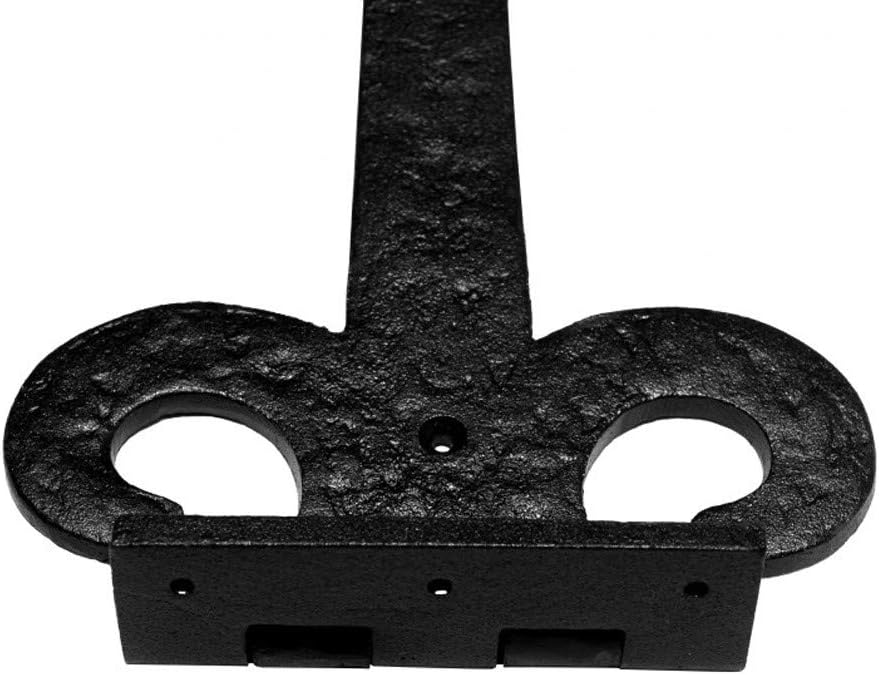 Renovators Supply Manufacturing Black Wrought Iron Door Strap Hinge 18 Long Antique Fleur De Lis Style Rust Resistant Flush Mount Door Hinges for Cabinet Or Barn Doors with Hardware Pack of 2 - Image 9